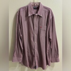 Ariat FR Shirt Mens Size XXL Red Check Button Up Fire Resistant Workwear Western